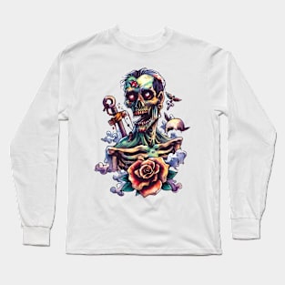 Zombie Sailor, Zombie Apocalypse, Scary, Halloween Long Sleeve T-Shirt